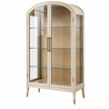 Vitrine 90 x 45 x 180 cm Holz Glas Cremefarben mit Glastüren