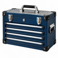 Werkzeugkasten 52 cm aus Metall Blau mit 4 Schubladen und Tragegriff