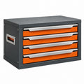 Werkzeug-Schubladenbox 60 x 30 x 35 cm Stahl Grau Orange mit 4 Schubladen